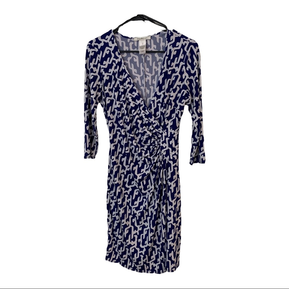 Laundry by Design Polyester  Spandex Wrap Style 10 Petite Dress Snatched Waist